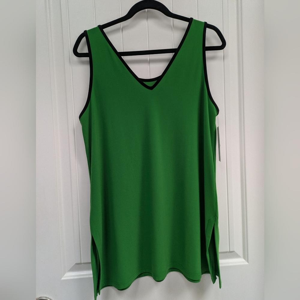 Sympli Tipped Reversible Go To Tank In Vibrant Green
